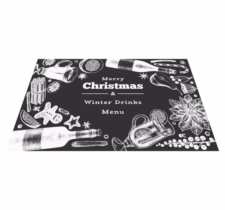 Tischset weihnachten mit festlichem getränkemenü - TenStickers
