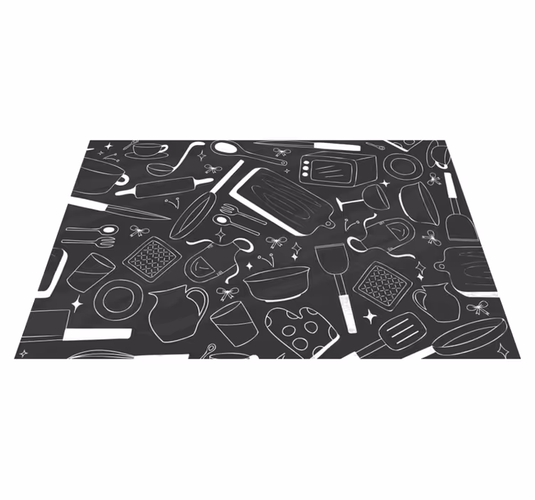 Tischset modern Küchengeräte und Lebensmittel - TenStickers
