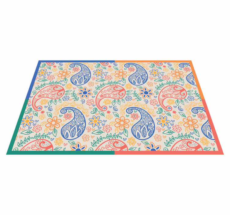 Tischset textur mit buntem paisleymuster - TenStickers