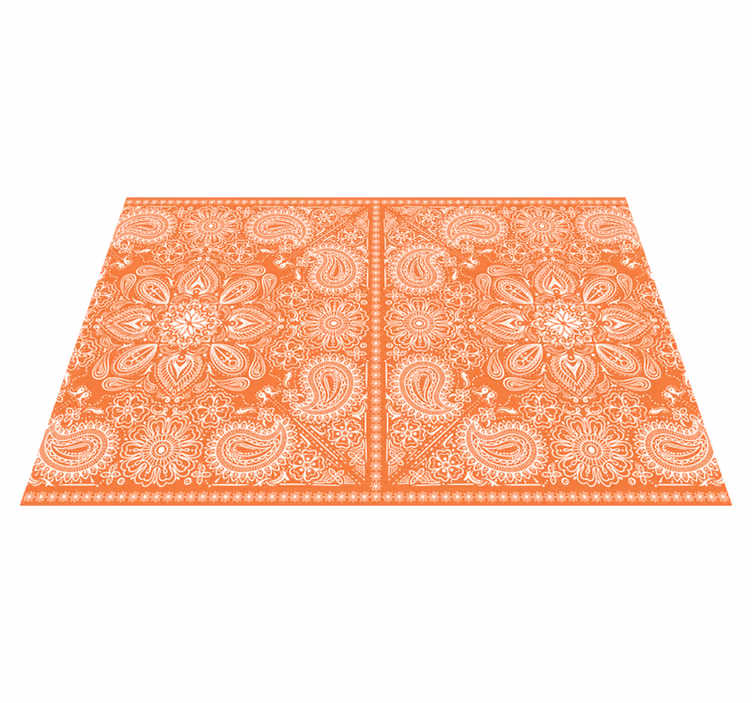 Tischset textur mit filigranem orangem muster - TenStickers
