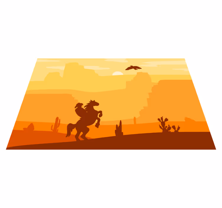 Tischsets originell mit cowboy-silhouette - TenStickers