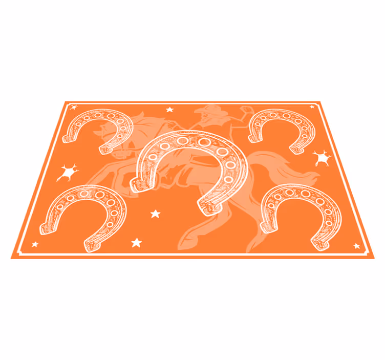 Tischsets originell im orangefarbenen hufeisenmuster - TenStickers