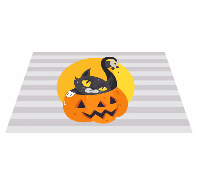 Tischset Kinder Kürbisse & schwarze katze - TenStickers