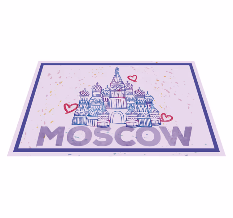 Tischset zuhause Moskau mit herzen - TenStickers