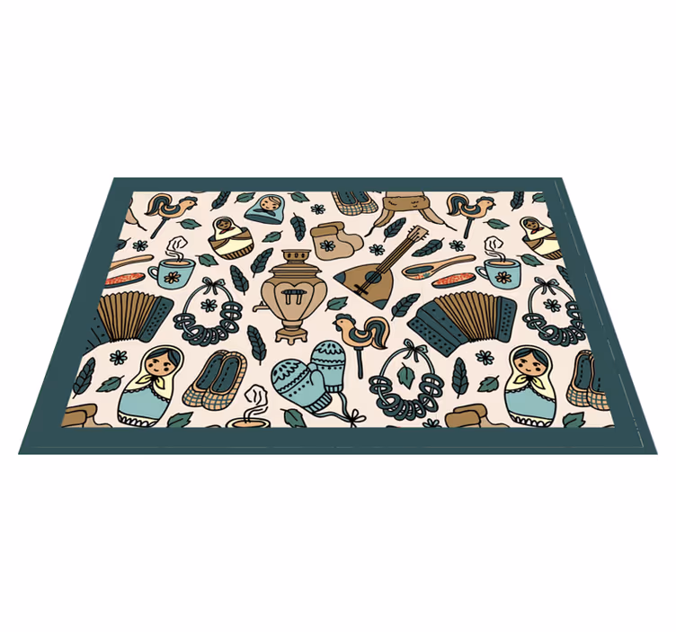 Tischsets originell mit mustern kultureller ikonen - TenStickers