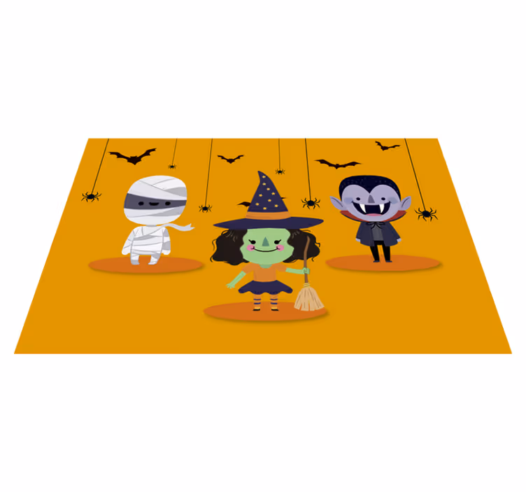Tischset halloween mit verspielten halloween-figuren - TenStickers