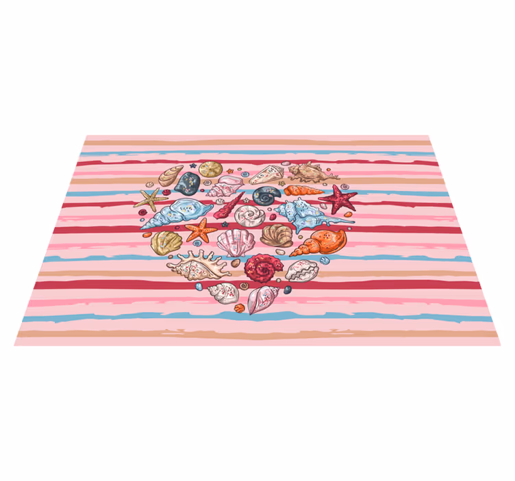 Tischset modern muscheln herzmuster - TenStickers