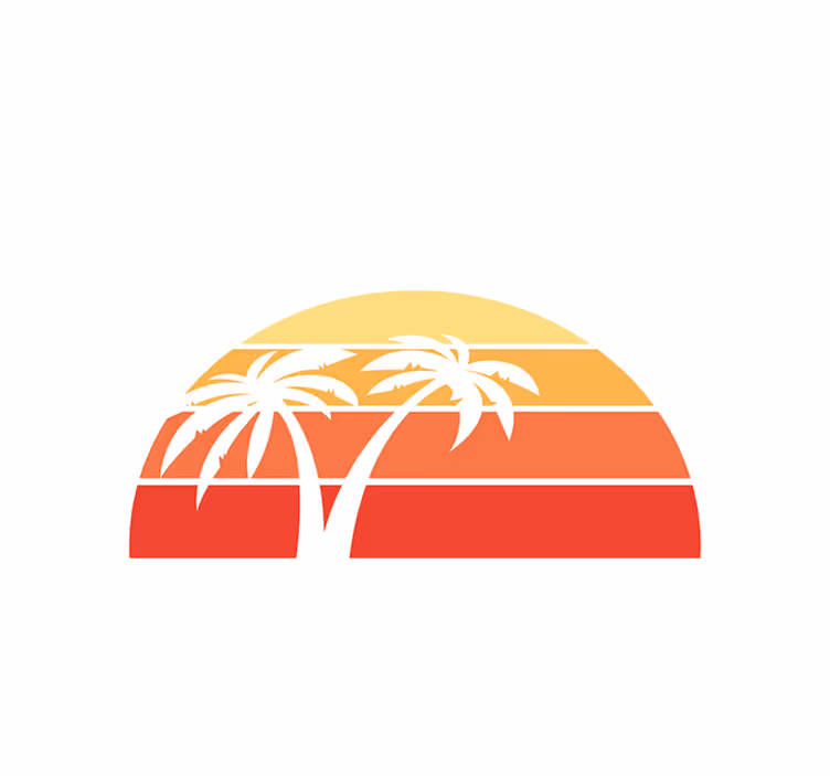 Tischsets originell tropische dämmerungslandschaft - TenStickers