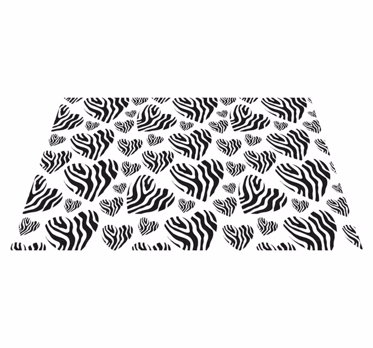 Tischset textur zebra herzmuster - TenStickers