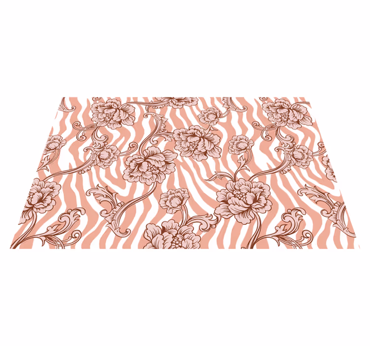 Tischset elegant Zierblumen koralle - TenStickers