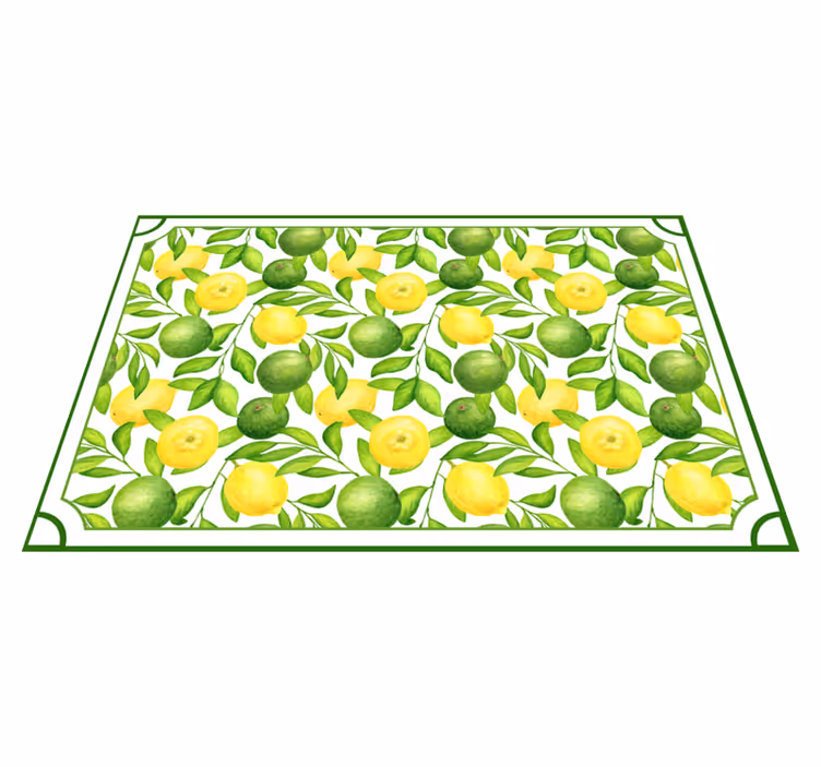 Platzset Zitrusfrüchte Kaminsims zitronen und limetten rahmen - TenStickers