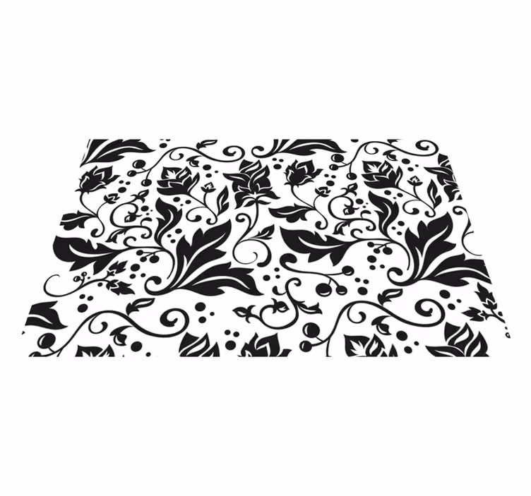 Tischset textur florales schwarzmuster - TenStickers