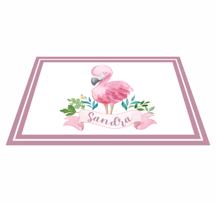Tischset mit namen flamingo mit band - TenStickers