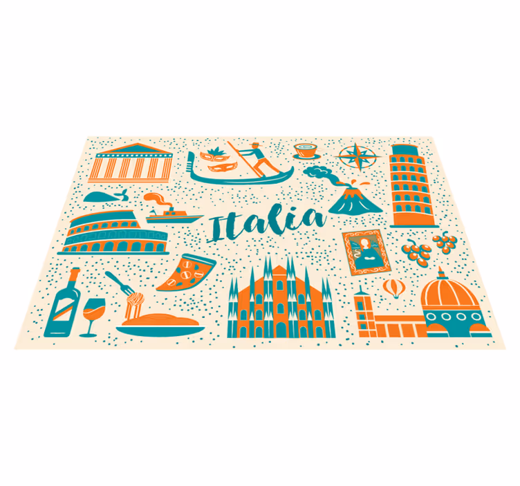 Tischsets originell kulinarisches italien szenario - TenStickers