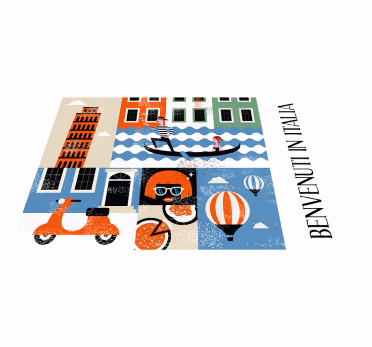 Tischsets originell lebendige italienische szenerie - TenStickers