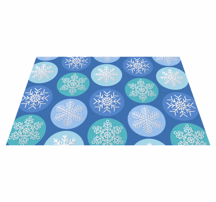 Tischset Weihnachten Schneeflocken im kreis - TenStickers