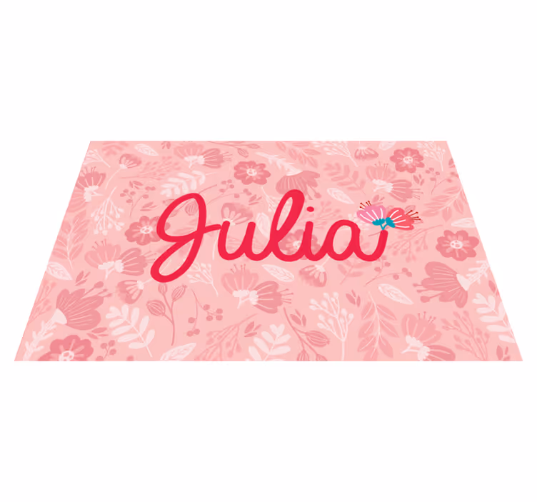 Tischset mit namen im floralen design personalisiert - TenStickers