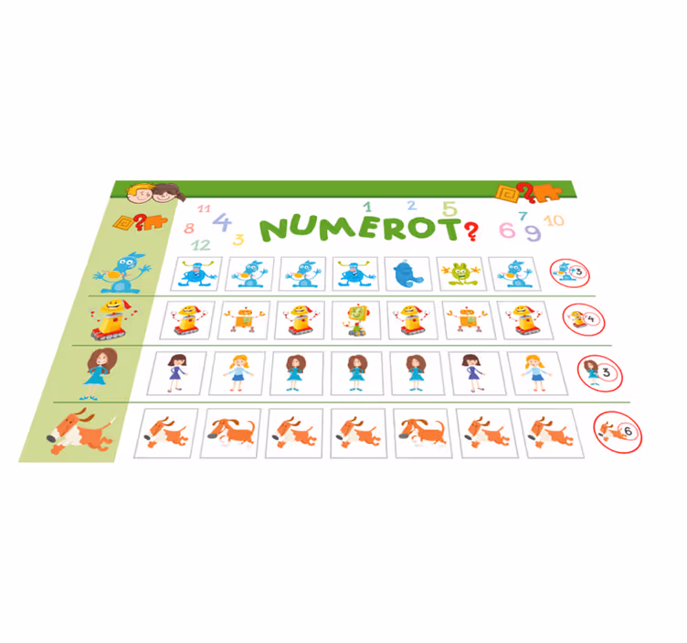 Tischset kinder buntes lernspielbrett - TenStickers