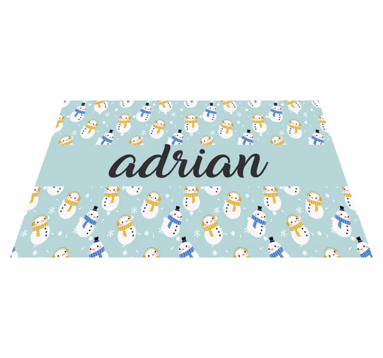 Tischset weihnachten mit personalisiertem schneemann - TenStickers
