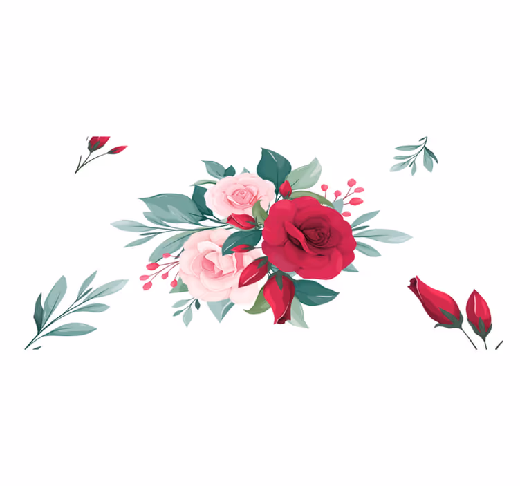 Tischsets originell mit floralem arrangement-motiv - TenStickers