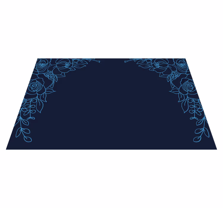 Tischset elegant Dunkelblaue blumen - TenStickers