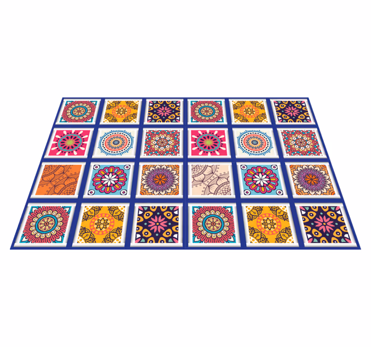 Tischsets originell mit geometrischen blütenmustern - TenStickers