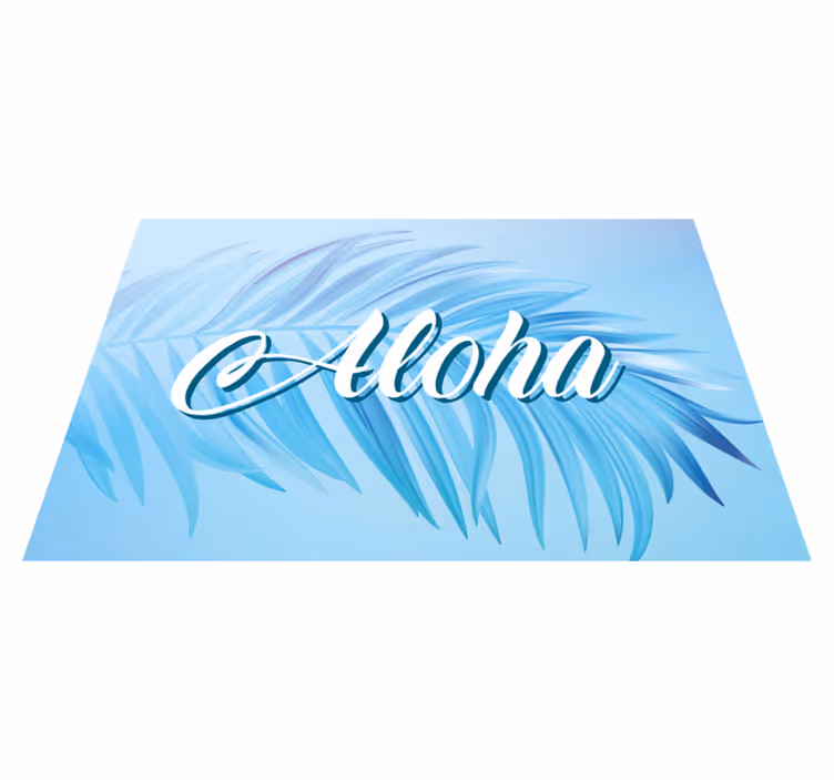 Tischset text aloha palmenblätter - TenStickers