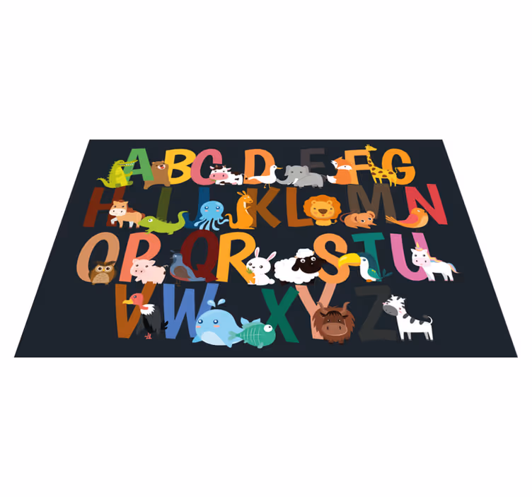 Tischset kinder mit tiercharakteren des alphabets - TenStickers