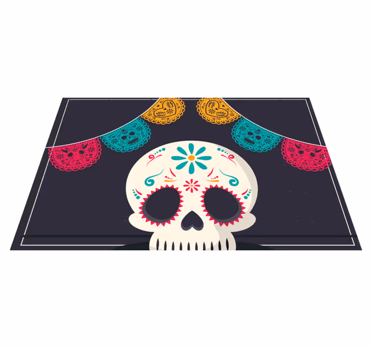 Tischset halloween mit buntem totenkopf-banner - TenStickers