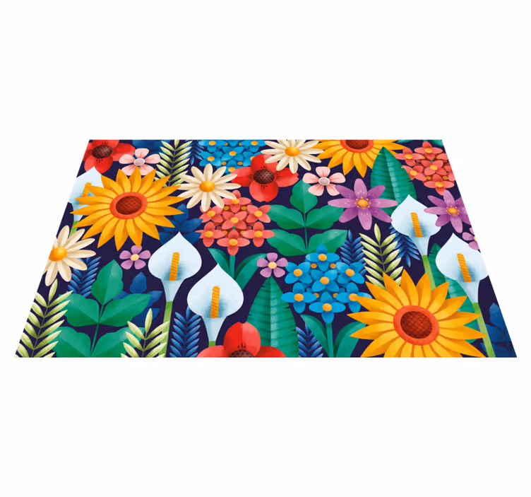 Tischsets originell mit lebhaftem blumenarrangement - TenStickers