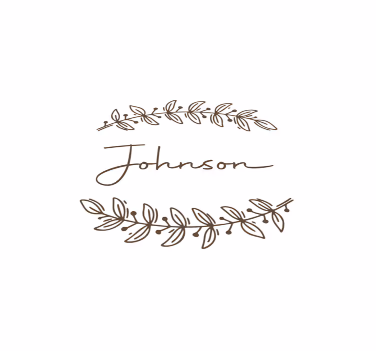 Tischset mit namen elegantes blattdesign - TenStickers