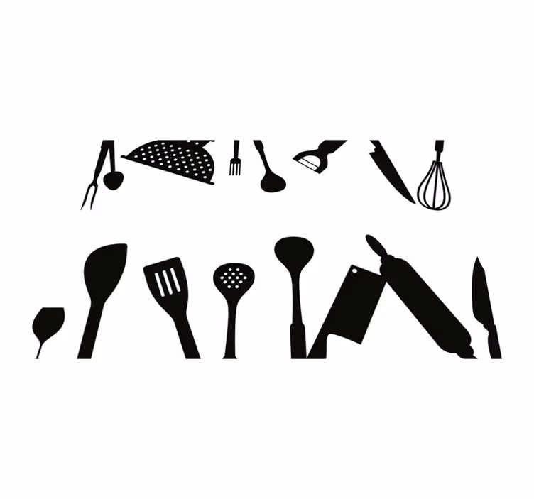 Tischsets originell küchenutensilien kollektion - TenStickers