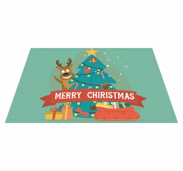 Tischset Weihnachten Weihnachtsbaum und rentiere - TenStickers