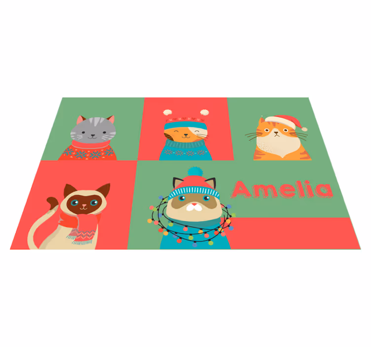 Tischset kinder mit niedlichen cartoon-katzen - TenStickers