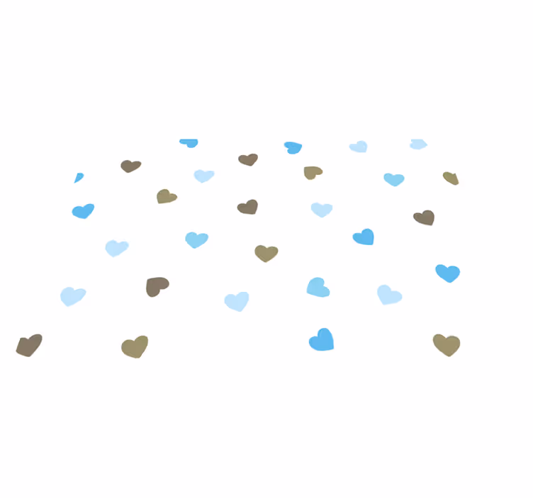 Tischset rechteckig Blaue und braune herzen - TenStickers