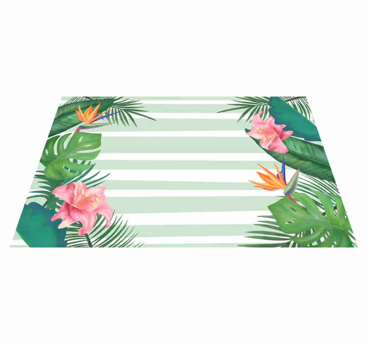 Monstera mit weißen rechteckigen Vinyl Platzsets - TenStickers