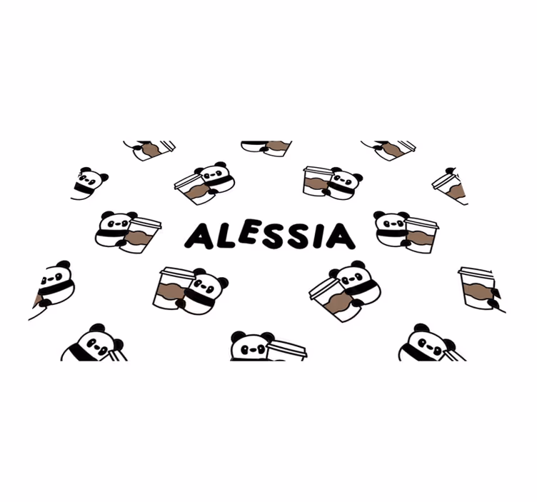 Tischset mit Namen Pandas mit Namen - TenStickers