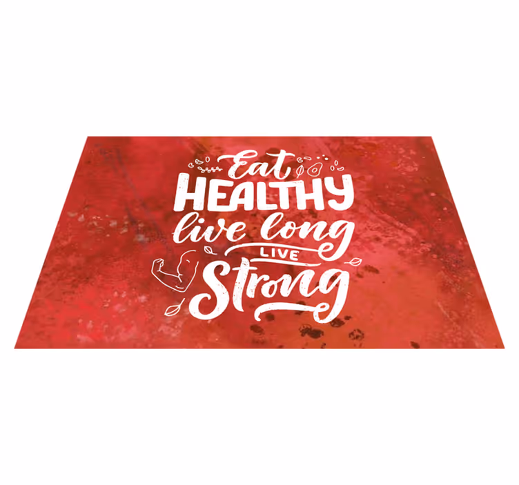 Tischset text gesund essen stark leben - TenStickers