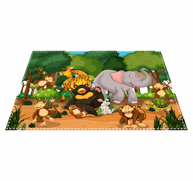Tischset kinder tierische spielszene - TenStickers