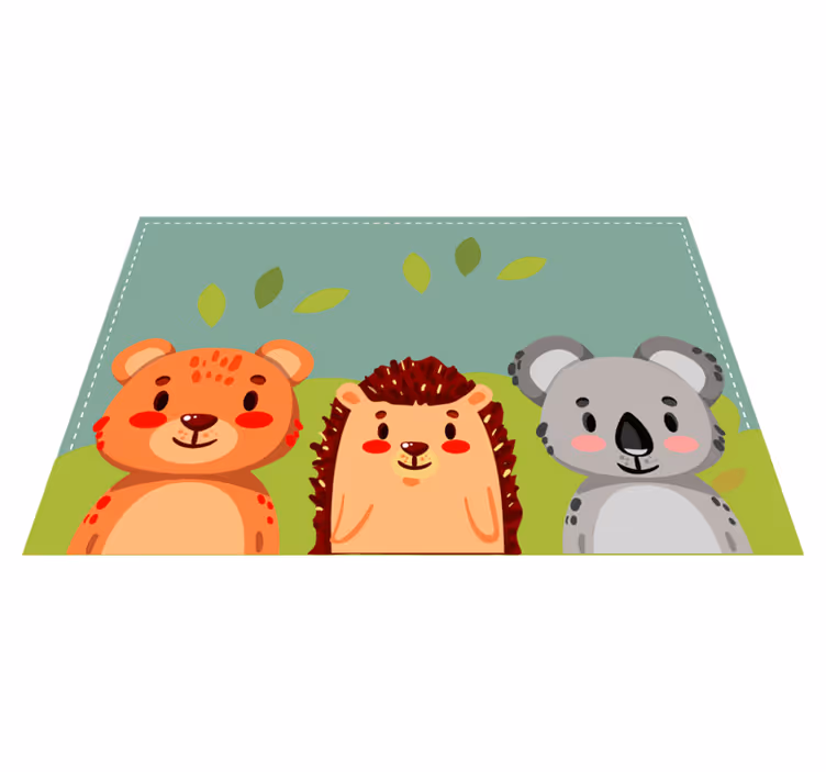 Tischset kinder mit niedlichen tierfreunden - TenStickers