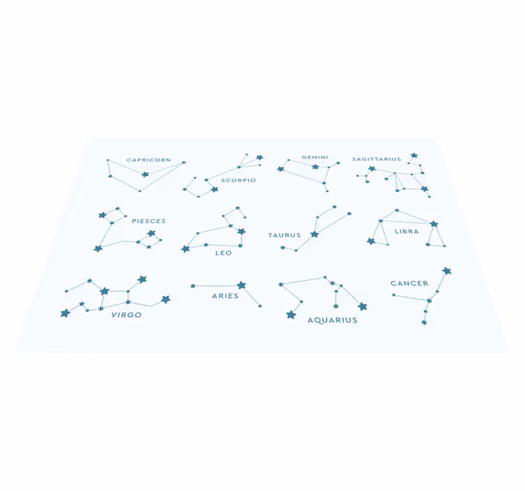 Tischset text sternzeichen konstellationstabelle - TenStickers