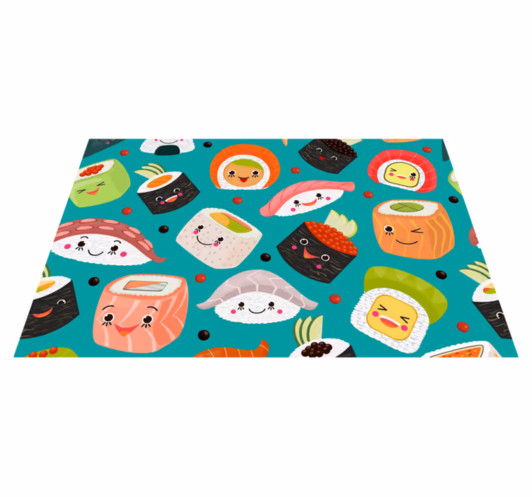 Sushi mit gesichtern Vinyl Platzsets - TenStickers