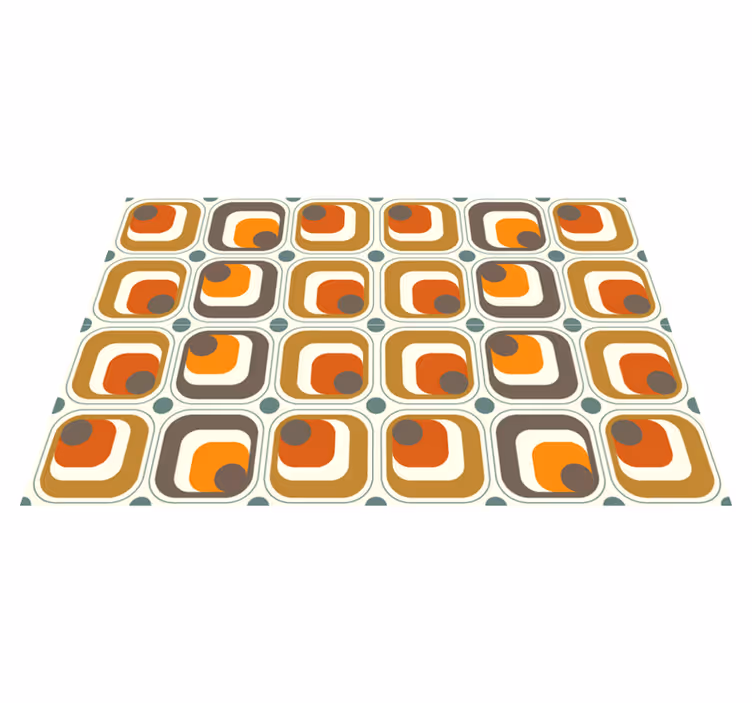 Tischset modern mit retro gemusterten quadraten - TenStickers
