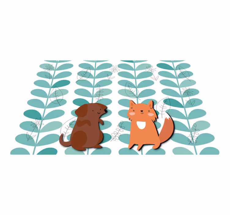Tischset Kinder Fuchs und hund beste Freunde - TenStickers