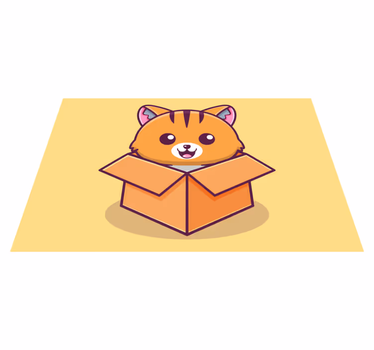 Tischset kinder glückliche katzen box - TenStickers