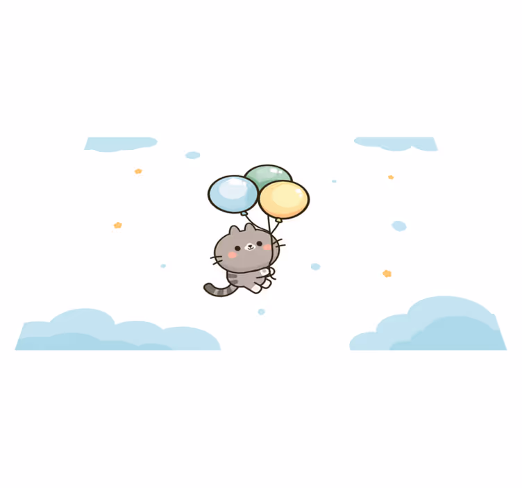 Tischset kinder mit niedlichen katzenballons - TenStickers