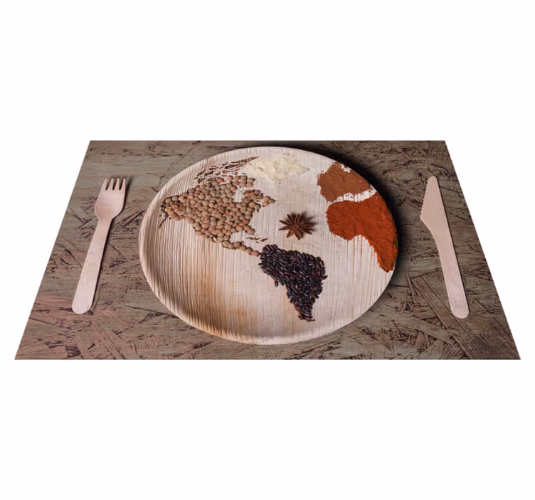 Tischsets originell zutaten für die weltkarte - TenStickers