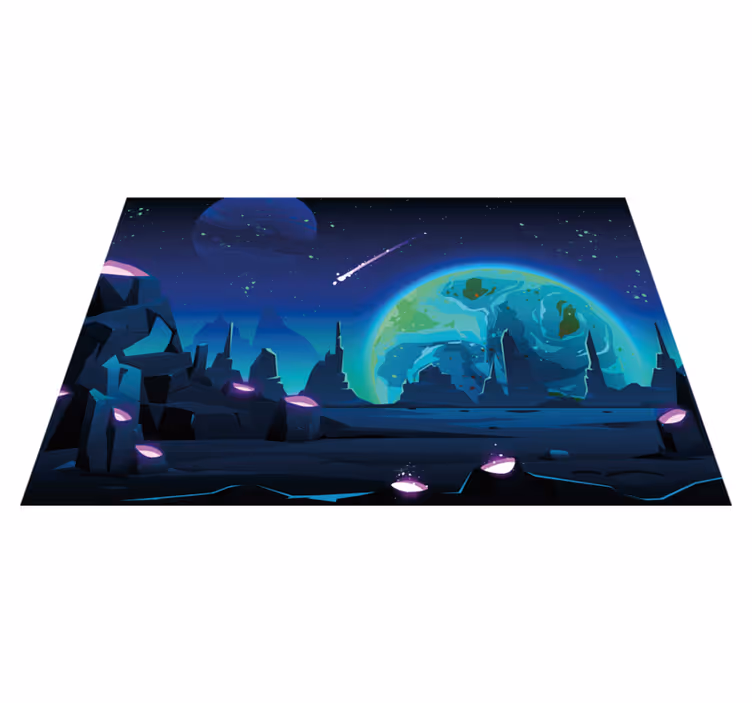 Tischset modern kosmische landschaftsszene - TenStickers