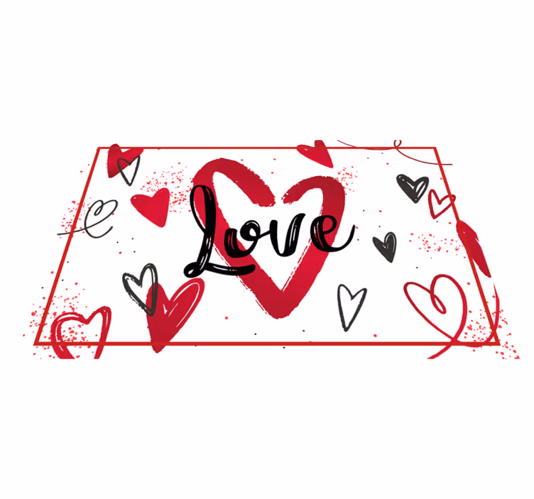 Tischset text im liebesherz design - TenStickers