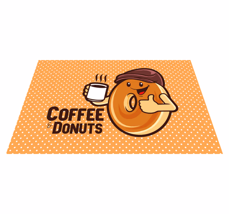 Tischset kinder mit fröhlichem donut-charakter - TenStickers